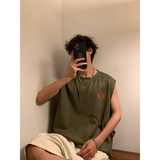 夏季男潮宽松ins休闲汗背心麂皮绒背心烫画款B3914-P22【特价】，男装背心/马甲，电商A007