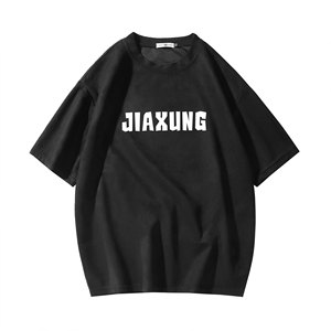 麂皮绒字母印花短袖T恤男夏季潮牌潮流重磅半袖美式大码宽松体恤图片