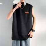 夏季男潮宽松ins休闲汗背心麂皮绒背心烫画款B3914-P22【特价】，男装背心/马甲，电商A007