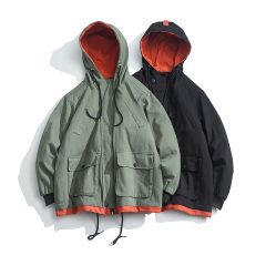 Japanese white bottom flat cotton padded jacket cotton padded jacket fashionable clothing cotton clothing