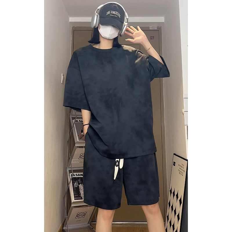 夏季重磅半袖短袖T恤情侣套装T3553上衣26-DK8514裤子26【特价】Z,男装T恤,电商A007