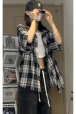夏季潮流复古格子大码休闲男短袖衬衫DC2178-P27【特价】A，男装衬衫，电商A007