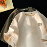 夏季大码休闲潮流美式麂皮绒字母印花短袖T恤T3462-P22【特价】，男装T恤，电商A007
