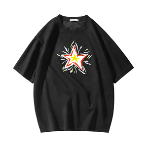 夏季大码休闲潮流美式麂皮绒字母印花短袖T恤T3458-P23【特价】图片