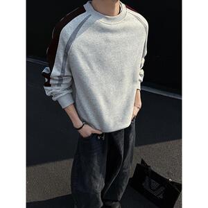 美式潮流拼接卫衣男2025春秋季新款cleanfit撞色宽松休闲内搭上衣图片