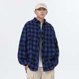 春季慵懒风潮流休闲宽松百搭情侣格子衬衫C2162-P32【特价】，男装衬衫，电商A007