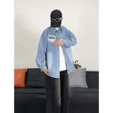 潮流字母印花休闲大码宽松男女牛仔外套夹克J2023-P62【特价】，男装夹克，电商A007