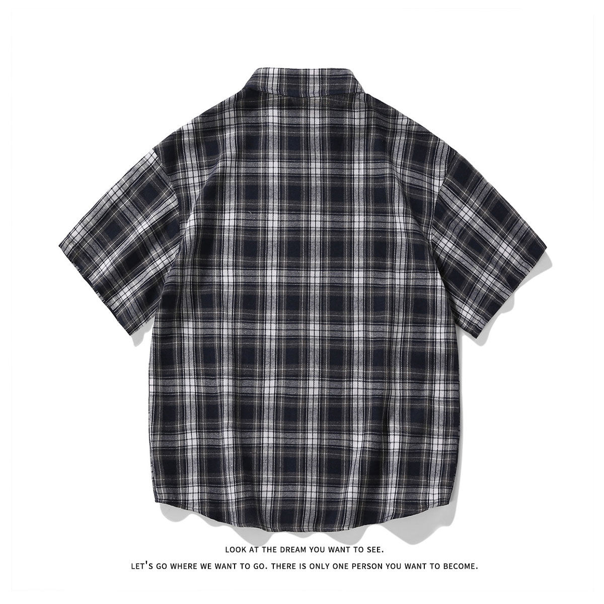 夏季潮流复古格子大码贴标休闲男短袖衬衫C2175-P27【特价】,男装衬衫,电商A007