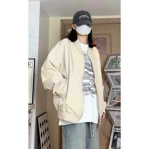 大码春季棒球领夹克潮酷宽松工装风男外套J7220-P45【特价】Q图片