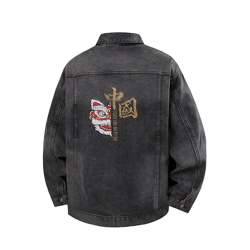 休闲大码复古潮流立体剪裁做旧牛仔外套夹克JA6030-P75【特价】,男装夹克,电商A007