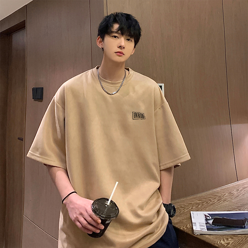 夏季大码休闲潮流美式麂皮绒字母印花短袖T恤T3620-P22【特价】，男装T恤，电商A007