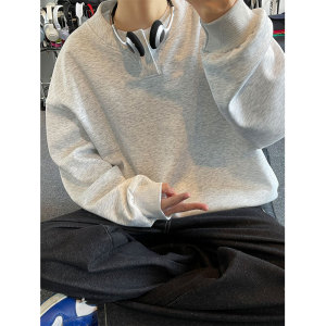 25年春重磅320克亨利领设计感卫衣宽松潮流上衣W4647-P35【特价】,男装卫衣,电商A007