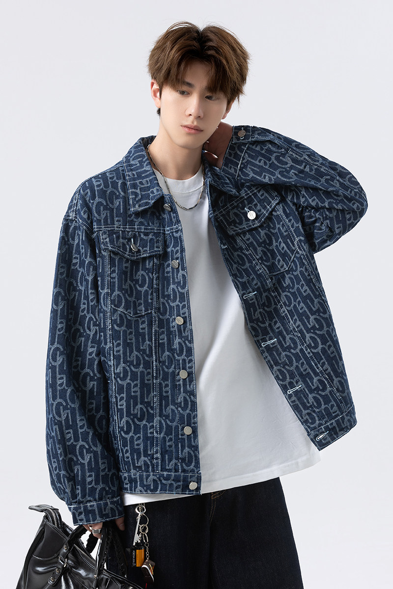 休闲大码复古潮流立体剪裁做旧牛仔外套夹克J8282-P58【特价】,男装夹克,电商A007