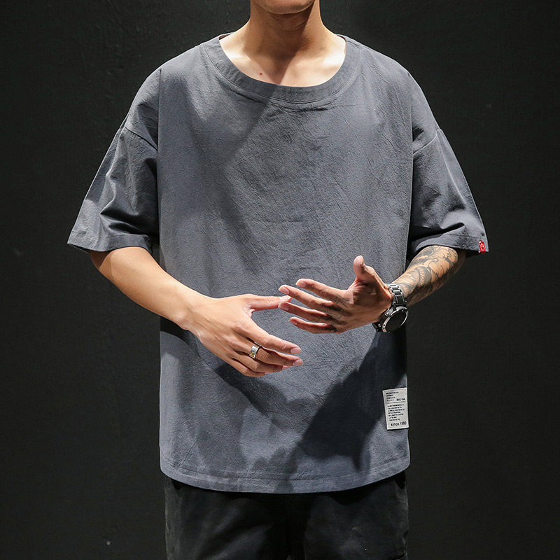 潮流男士前短后长宽松大码休闲夏季短袖T恤T230P26【特价】,男装T恤,电商A007