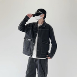 春季潮流小标休闲大码宽松男女立体牛仔外套夹克J301-P65【特价】，男装工装外套，电商A007