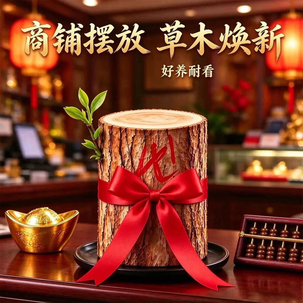 【雷击香龙活木】能开花的香龙血树木居家装饰摆件