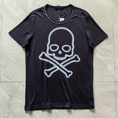 hydrogen男装短袖圆领T恤纯棉骷髅头印花潮男士修身上衣