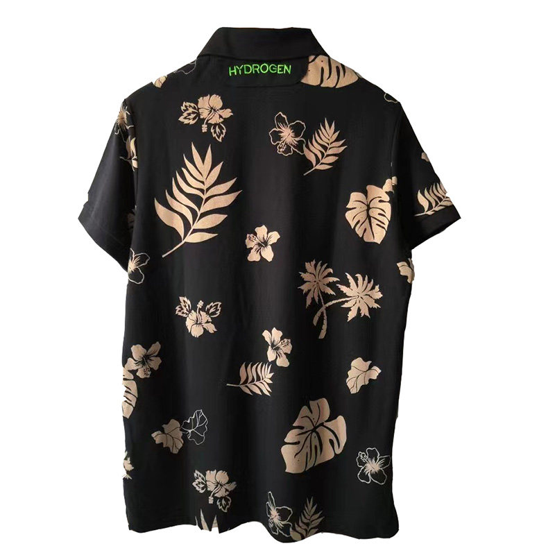 HYDROGEN男装短袖POLO衫纯棉全身印花骷颅头刺绣高端直筒休闲潮男图片