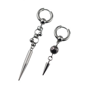 几何卡球朋克耳圈耳坠医用钛钢小众设计情侣男耳骨钉耳环个性欧美