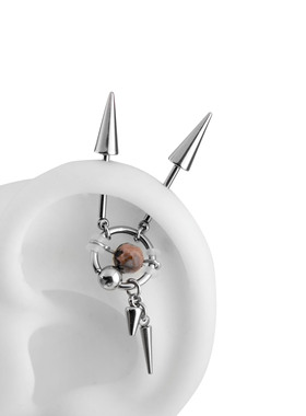 vigarzhang钛钢恶魔钉尖锥吊坠耳骨钉高级甜酷风独特精致耳饰新款