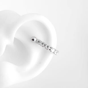 韩国耳蜗钛钢连体钻链条闪钻饰品耳蜗圈小众精致闪亮气质百搭饰品