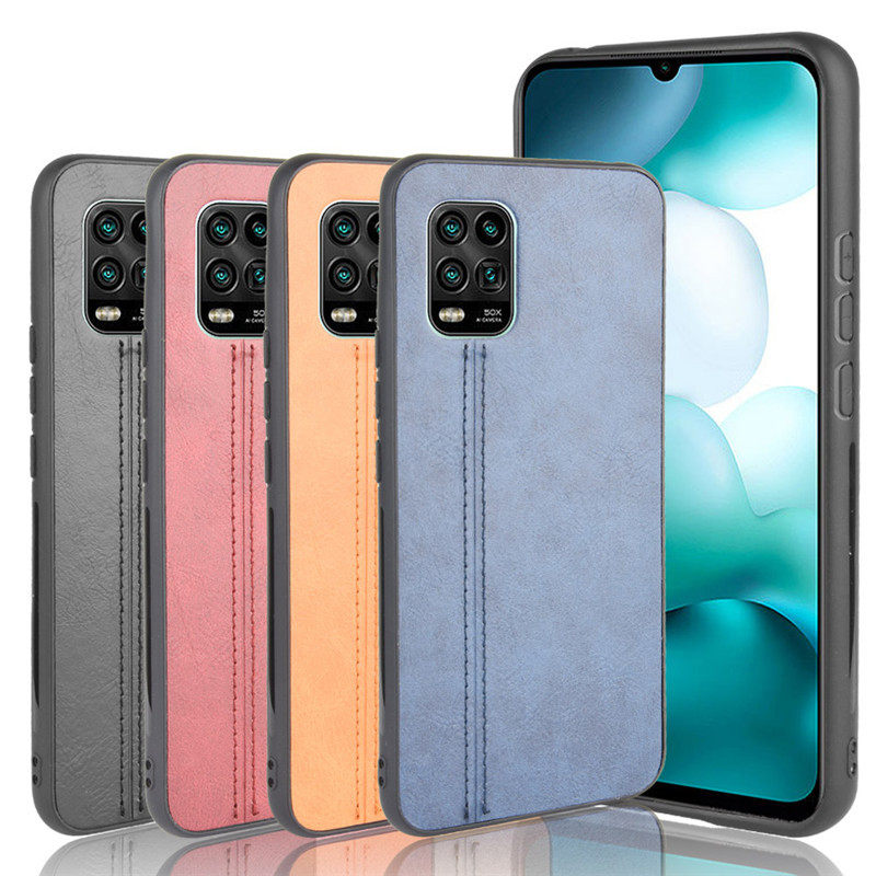 适用小米10青春版手机壳mi 10 youth 5g保护套米10lite牛纹车线壳