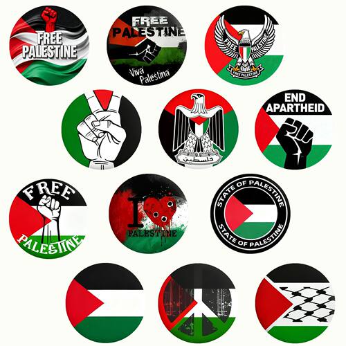 跨境亚马逊热销巴勒斯坦Palestine水晶玻璃贴片软磁冰箱贴装饰品