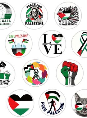 简约创意巴勒斯坦国旗帜水晶玻璃贴片软磁冰箱贴Palestine磁力贴