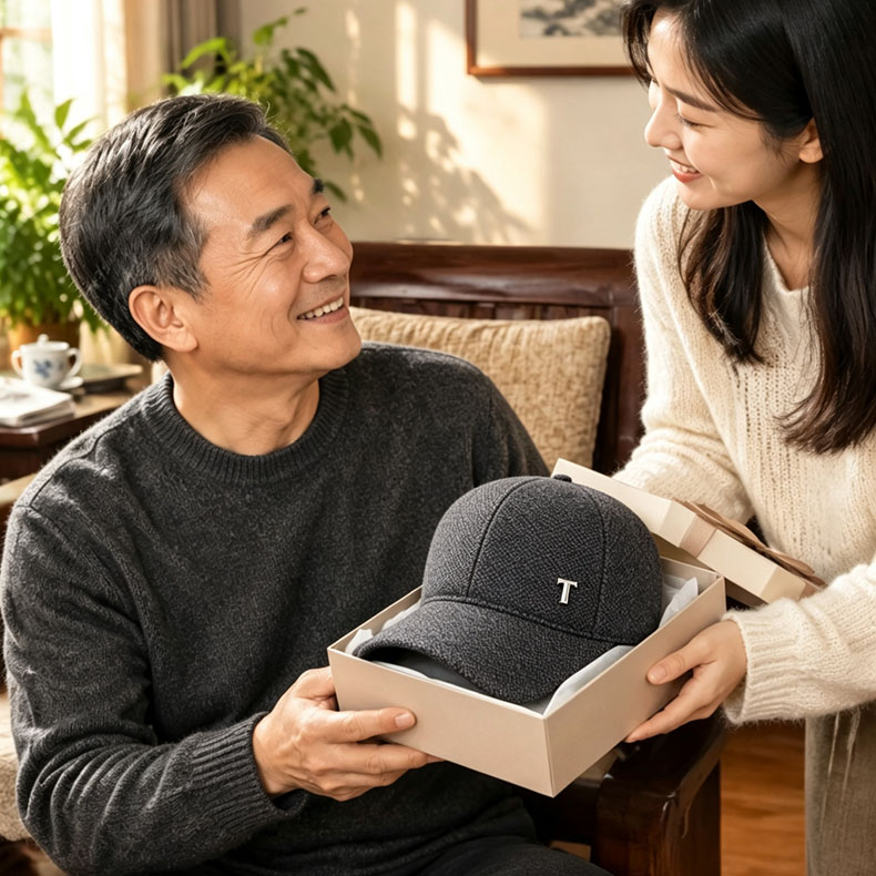 冬季中老年男加厚保暖棒球帽