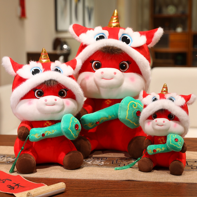 2026舞狮如意马毛绒挂件公仔生肖马玩偶毛绒玩具马年吉祥物礼品