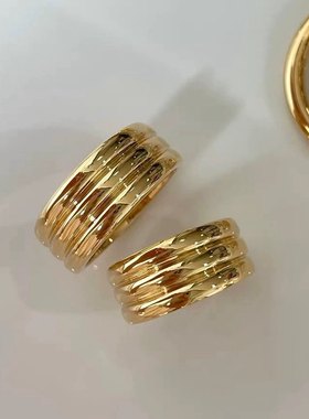 三环复古戒指18K情侣对戒尾戒