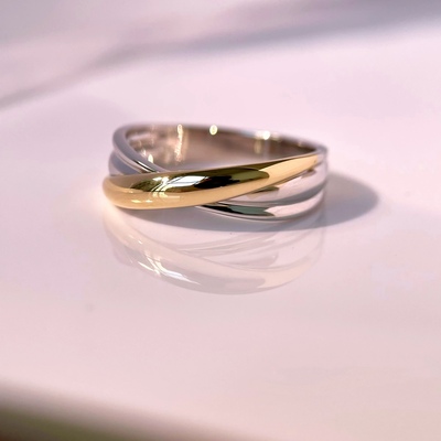 双环对戒18K罗缎戒指