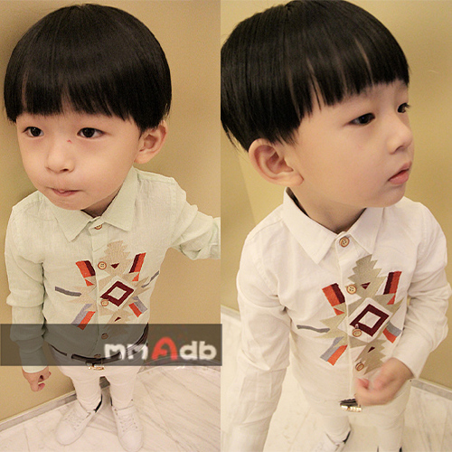 Chemise enfant à manche longue en lin - Ref 2083284 Image 3