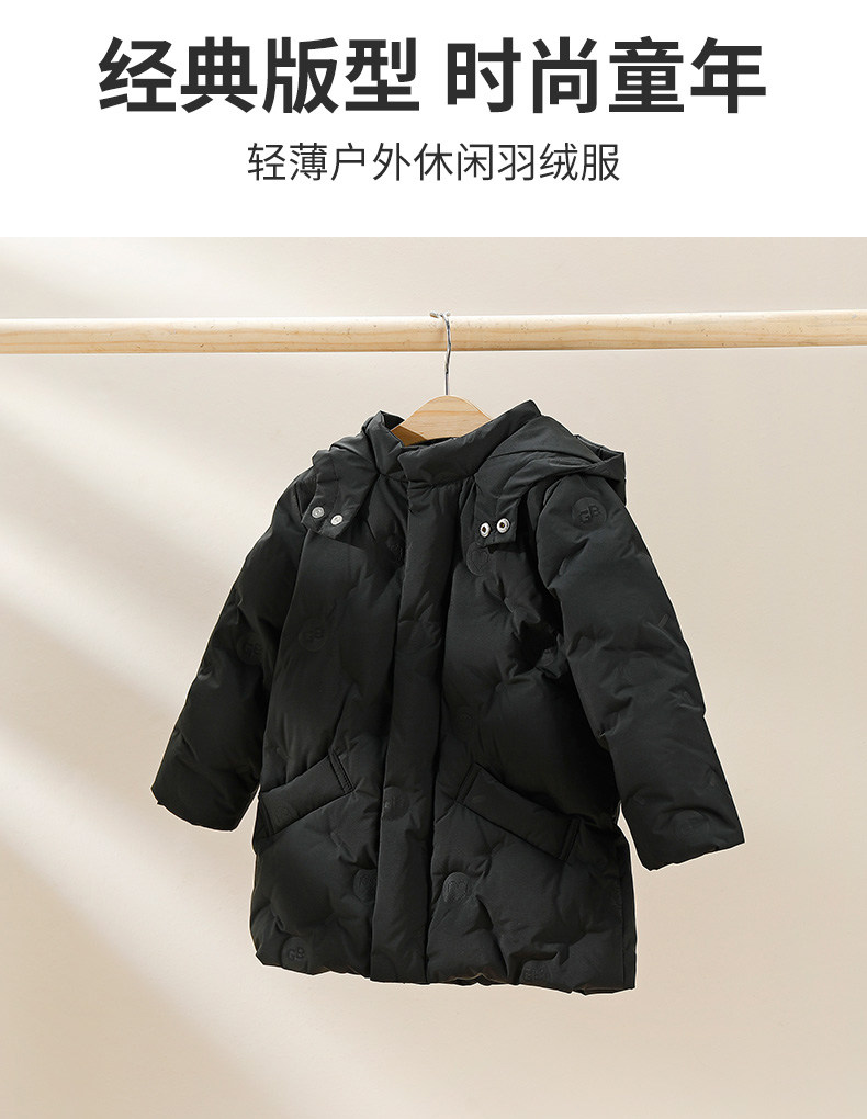 gb好孩子童装专柜正品秋冬款白鸭绒中长款羽绒服外套BW21411919