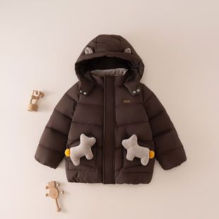 加厚连帽羽绒服外套145241XB110E 男正品 gb好孩子童装 2025秋冬新款