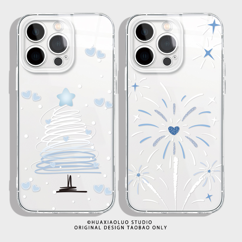 假日烟火~透明可爱少女心iPhone15苹果14pro max华为p60小米13新款iqoo12适用oppo荣耀100一加11艺术感手机壳