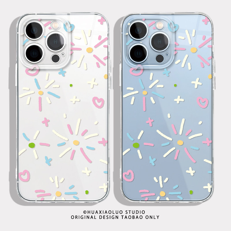 白日烟火~透明ins创意iphone14苹果12promax小米13可爱vivos15e荣耀80