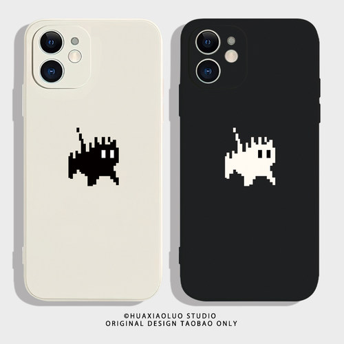 二次元猫~创意小众iPhone12苹果14promax华为mate50e新款p60小米13适用iqoo11s荣耀90一加ace2情侣手机壳oppo
