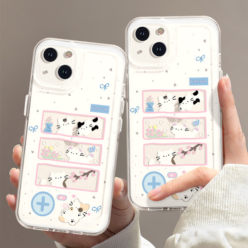 扭蛋机~透明可爱猫咪iPhone15promax苹果13小米14pro华为p60新款pura70女生适用opporeno12荣耀vivoS18手机壳