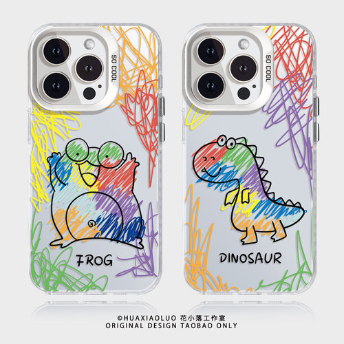 天马行空~可爱涂鸦iPhone15promax苹果13小米14华为p60新款pura70+适用OPPOreno12荣耀100一加ace3情侣手机壳