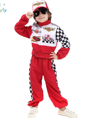 万圣节儿童演出服装Cosplay化妆舞会赛车总动员角色扮演赛车手服