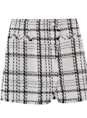 柜999【ED系列】高腰a字小香风格纹短裙KTT06/N--