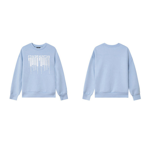 专柜价579【语】休闲简约工艺印花时尚圆领长袖卫衣30840/天-133