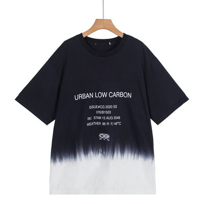 摩系列剪标男装夏季新款潮流字母印花短袖渐变T恤CB01TEE048/3-16