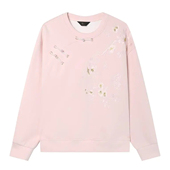 语 复古盘扣绣花落肩袖 微弹圆领卫衣10129 专柜价699 天 110