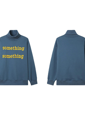 专柜价759【语】高领加绒保暖撞色字母绣花套头卫衣30403/天-139