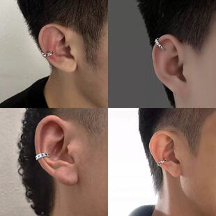 2025男士耳骨夹无耳洞高级感耳环耳饰复古痞帅耳挂小众设计耳夹潮