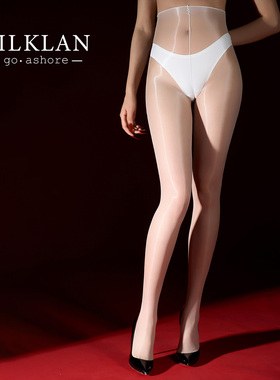 丝澜「绝弦」高密高腰无边极光油亮一线裆丝袜薄款性感无痕连裤袜