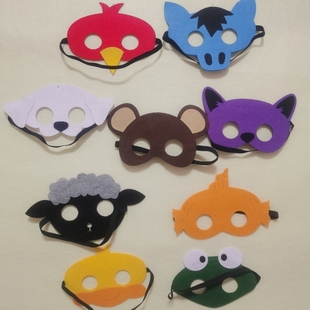 棕熊brown bear绘本不织布面具动物头饰英语绘本教具拓展游戏活动