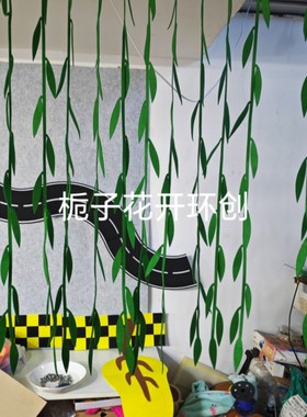 商场超市幼儿园春天装饰挂饰走廊门帘吊饰清新燕子仿真柳条柳树叶